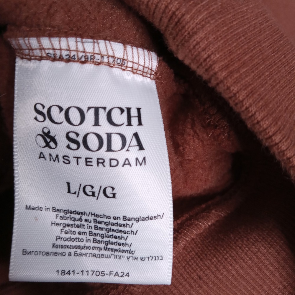 Scotch & Soda Amsterdam Brown Graphic Hoodie Sweatshirt 1841-11705-FA24 Womens L - Picture 4 of 7